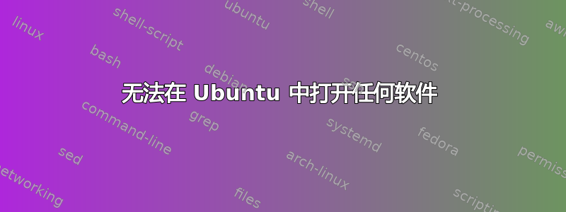 无法在 Ubuntu 中打开任何软件