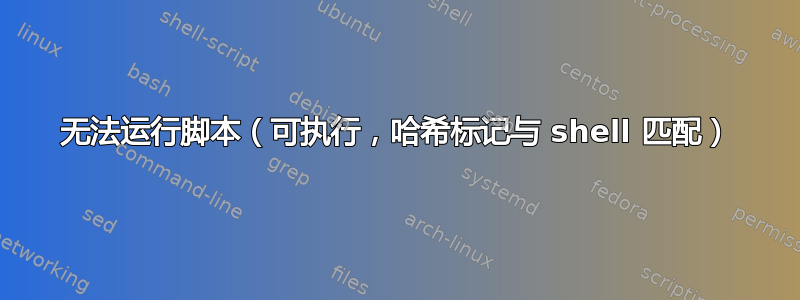 无法运行脚本（可执行，哈希标记与 shell 匹配）