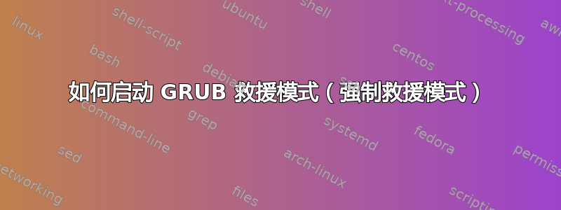 如何启动 GRUB 救援模式（强制救援模式）