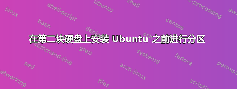 在第二块硬盘上安装 Ubuntu 之前进行分区