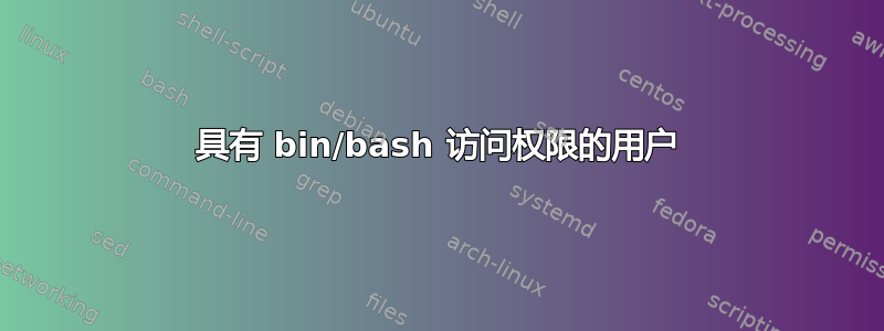 具有 bin/bash 访问权限的用户