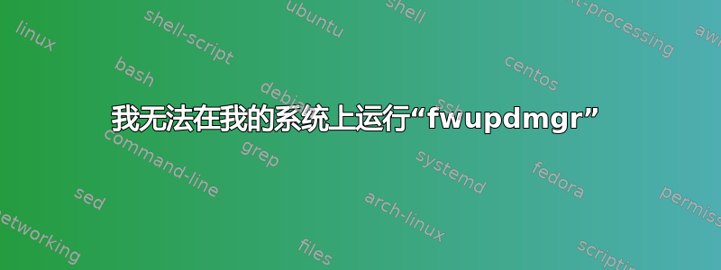 我无法在我的系统上运行“fwupdmgr”