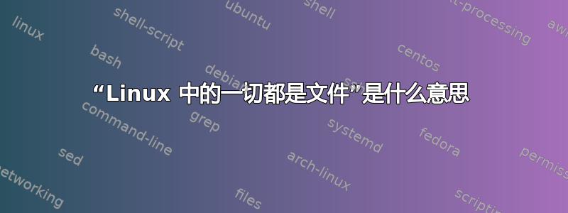 “Linux 中的一切都是文件”是什么意思