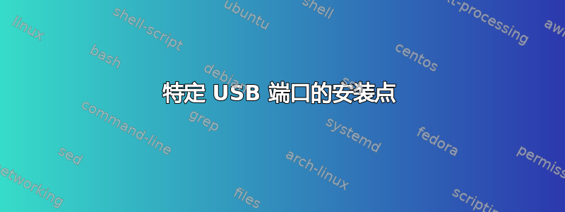 特定 USB 端口的安装点