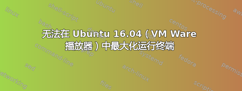 无法在 Ubuntu 16.04（VM Ware 播放器）中最大化运行终端