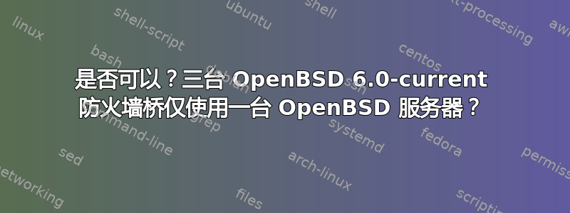 是否可以？三台 OpenBSD 6.0-current 防火墙桥仅使用一台 OpenBSD 服务器？