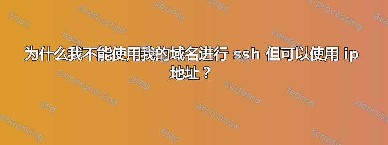 为什么我不能使用我的域名进行 ssh 但可以使用 ip 地址？