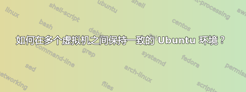 如何在多个虚拟机之间保持一致的 Ubuntu 环境？