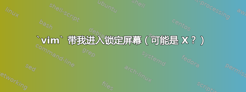 `vim` 带我进入锁定屏幕（可能是 X？）