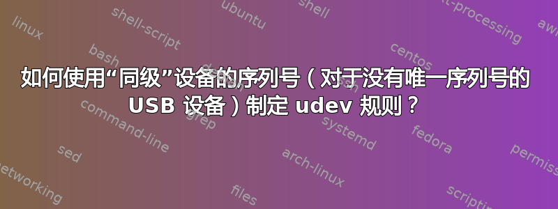 如何使用“同级”设备的序列号（对于没有唯一序列号的 USB 设备）制定 udev 规则？