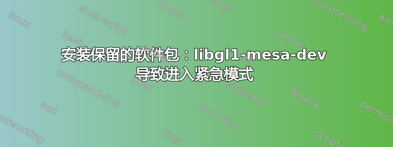 安装保留的软件包：libgl1-mesa-dev 导致进入紧急模式