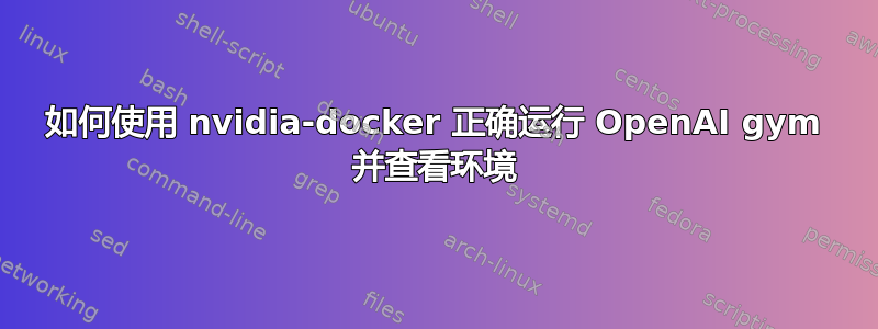 如何使用 nvidia-docker 正确运行 OpenAI gym 并查看环境