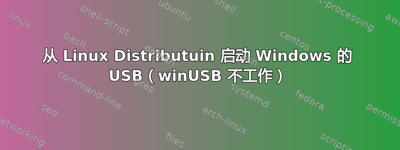 从 Linux Distributuin 启动 Windows 的 USB（winUSB 不工作）