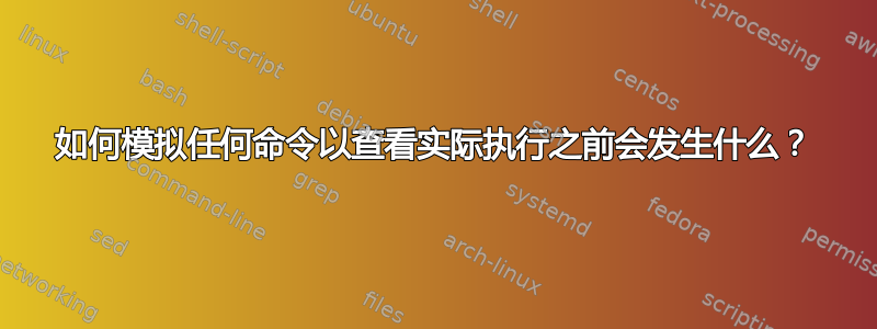 如何模拟任何命令以查看实际执行之前会发生什么？