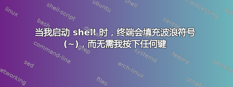 当我启动 shell 时，终端会填充波浪符号 (~)，而无需我按下任何键