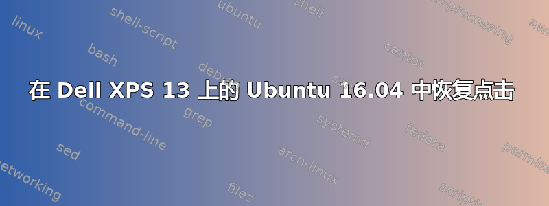 在 Dell XPS 13 上的 Ubuntu 16.04 中恢复点击