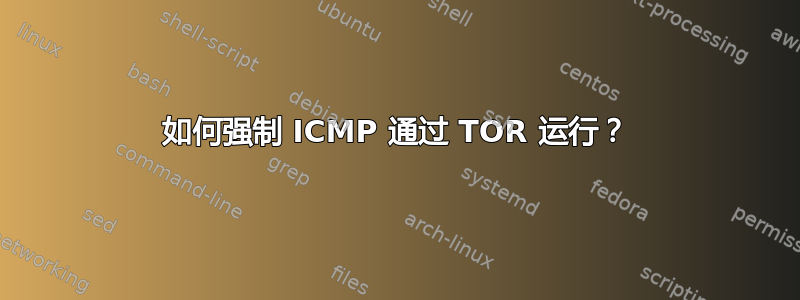 如何强制 ICMP 通过 TOR 运行？