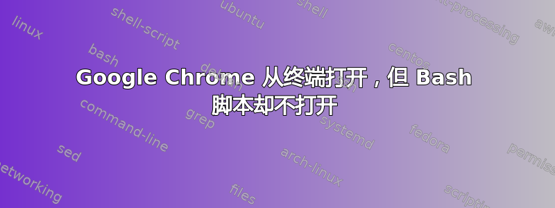 Google Chrome 从终端打开，但 Bash 脚本却不打开