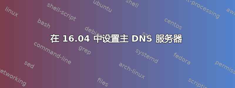 在 16.04 中设置主 DNS 服务器