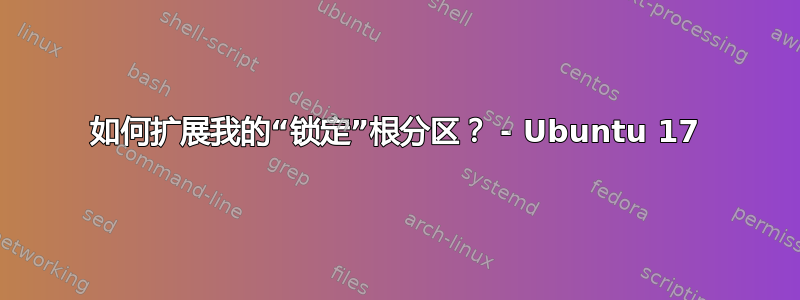 如何扩展我的“锁定”根分区？ - Ubuntu 17