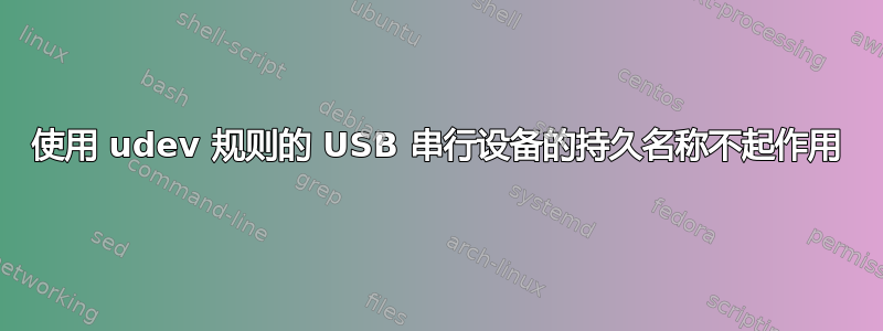 使用 udev 规则的 USB 串行设备的持久名称不起作用