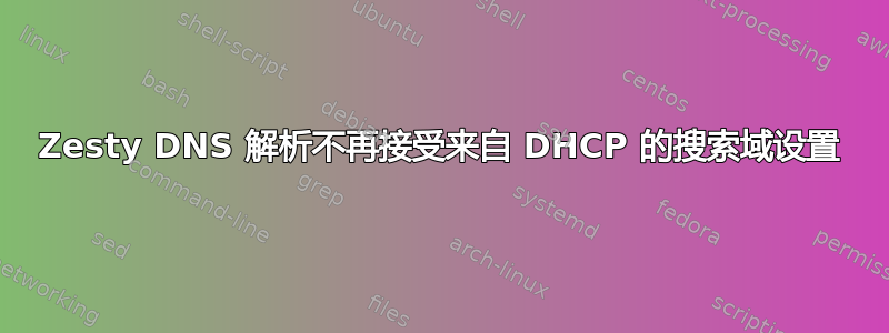 Zesty DNS 解析不再接受来自 DHCP 的搜索域设置