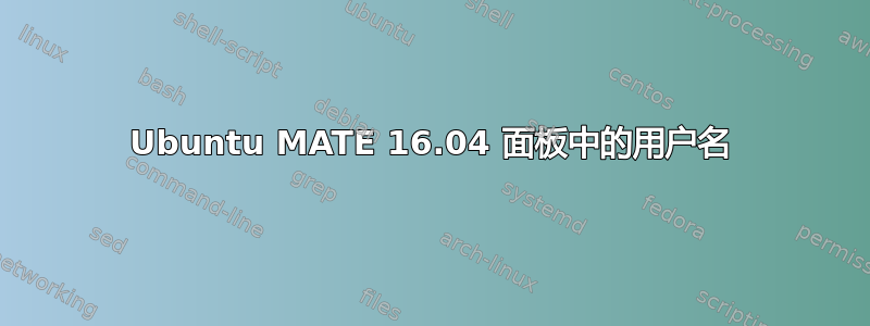 Ubuntu MATE 16.04 面板中的用户名