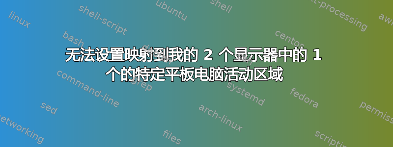 无法设置映射到我的 2 个显示器中的 1 个的特定平板电脑活动区域