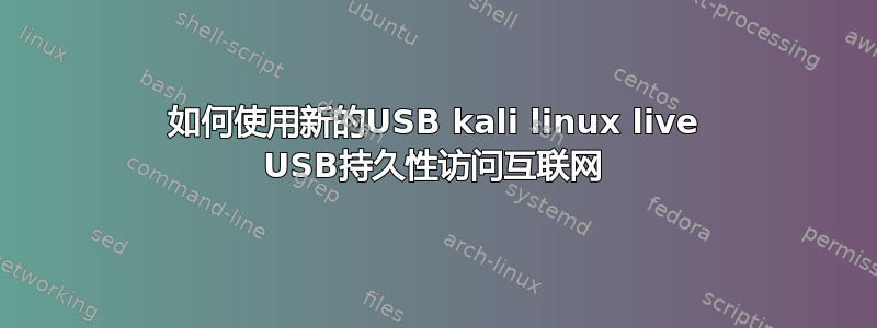 如何使用新的USB kali linux live USB持久性访问互联网