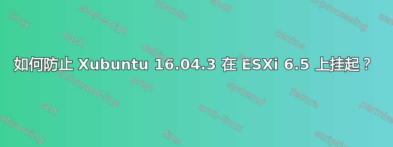 如何防止 Xubuntu 16.04.3 在 ESXi 6.5 上挂起？