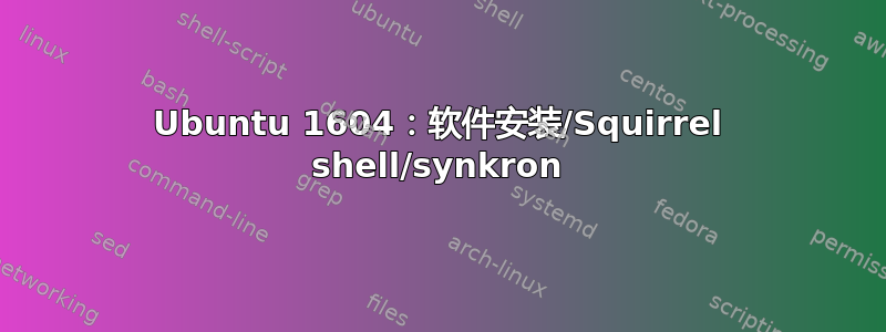 Ubuntu 1604：软件安装/Squirrel shell/synkron