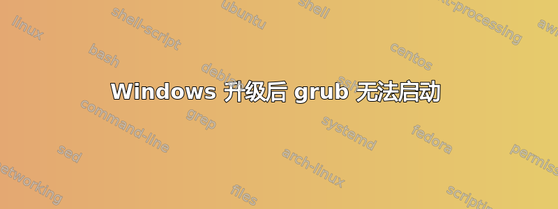 Windows 升级后 grub 无法启动