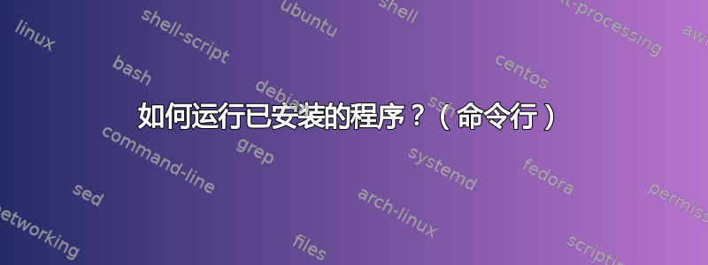 如何运行已安装的程序？（命令行）