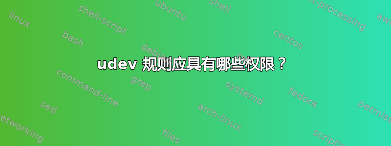 udev 规则应具有哪些权限？