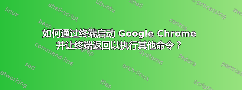 如何通过终端启动 Google Chrome 并让终端返回以执行其他命令？