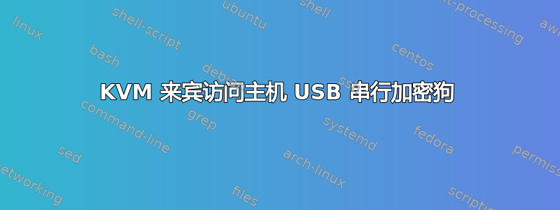 KVM 来宾访问主机 USB 串行加密狗