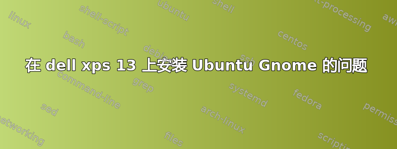 在 dell xps 13 上安装 Ubuntu Gnome 的问题