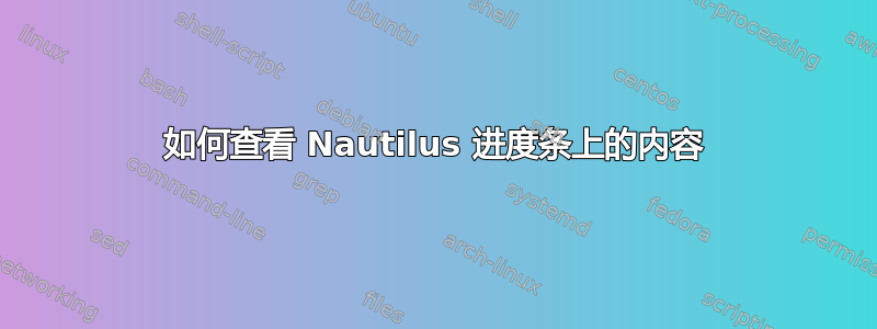 如何查看 Nautilus 进度条上的内容