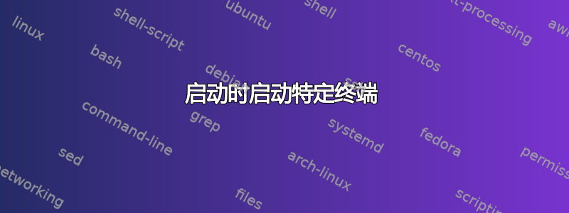 启动时启动特定终端