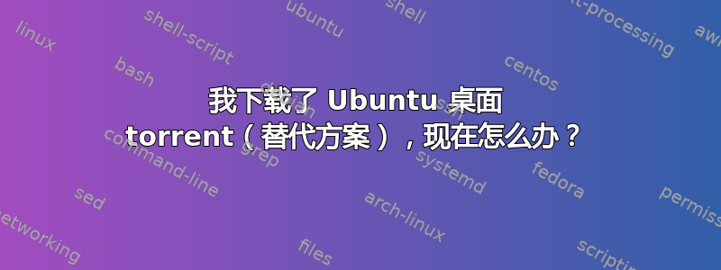 我下载了 Ubuntu 桌面 torrent（替代方案），现在怎么办？