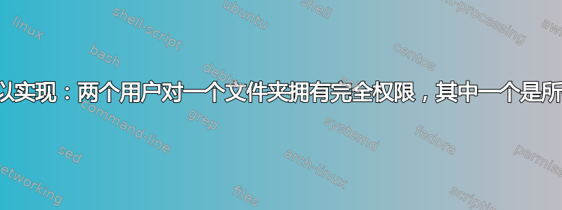 是否可以实现：两个用户对一个文件夹拥有完全权限，其中一个是所有者？