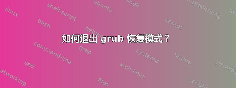 如何退出 grub 恢复模式？