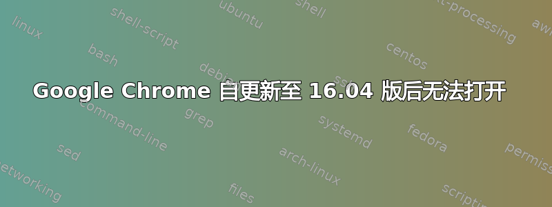 Google Chrome 自更新至 16.04 版后无法打开 