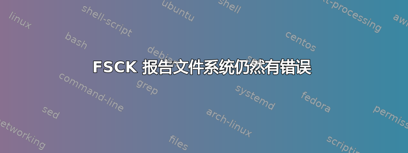 FSCK 报告文件系统仍然有错误