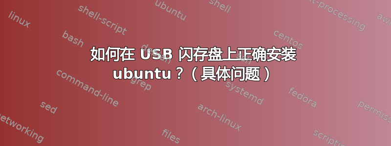 如何在 USB 闪存盘上正确安装 ubuntu？（具体问题）