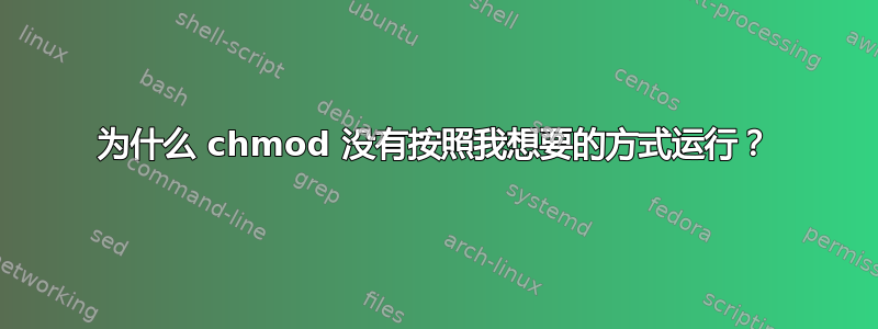 为什么 chmod 没有按照我想要的方式运行？