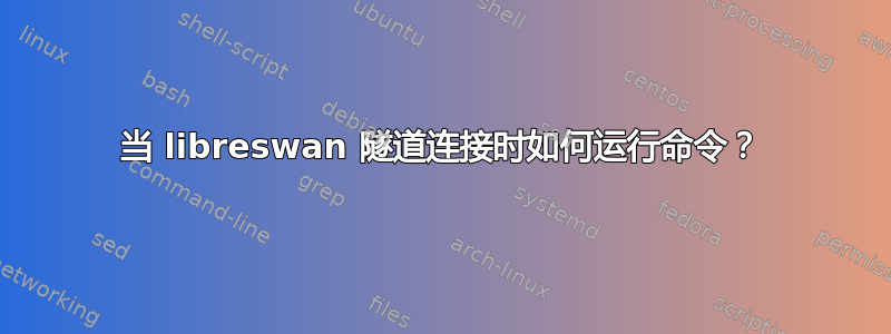 当 libreswan 隧道连接时如何运行命令？