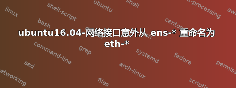 ubuntu16.04-网络接口意外从 ens-* 重命名为 eth-*