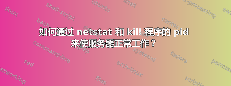 如何通过 netstat 和 kill 程序的 pid 来使服务器正常工作？