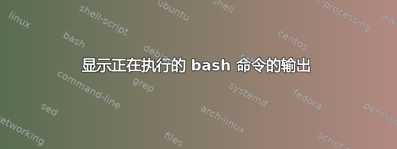 显示正在执行的 bash 命令的输出